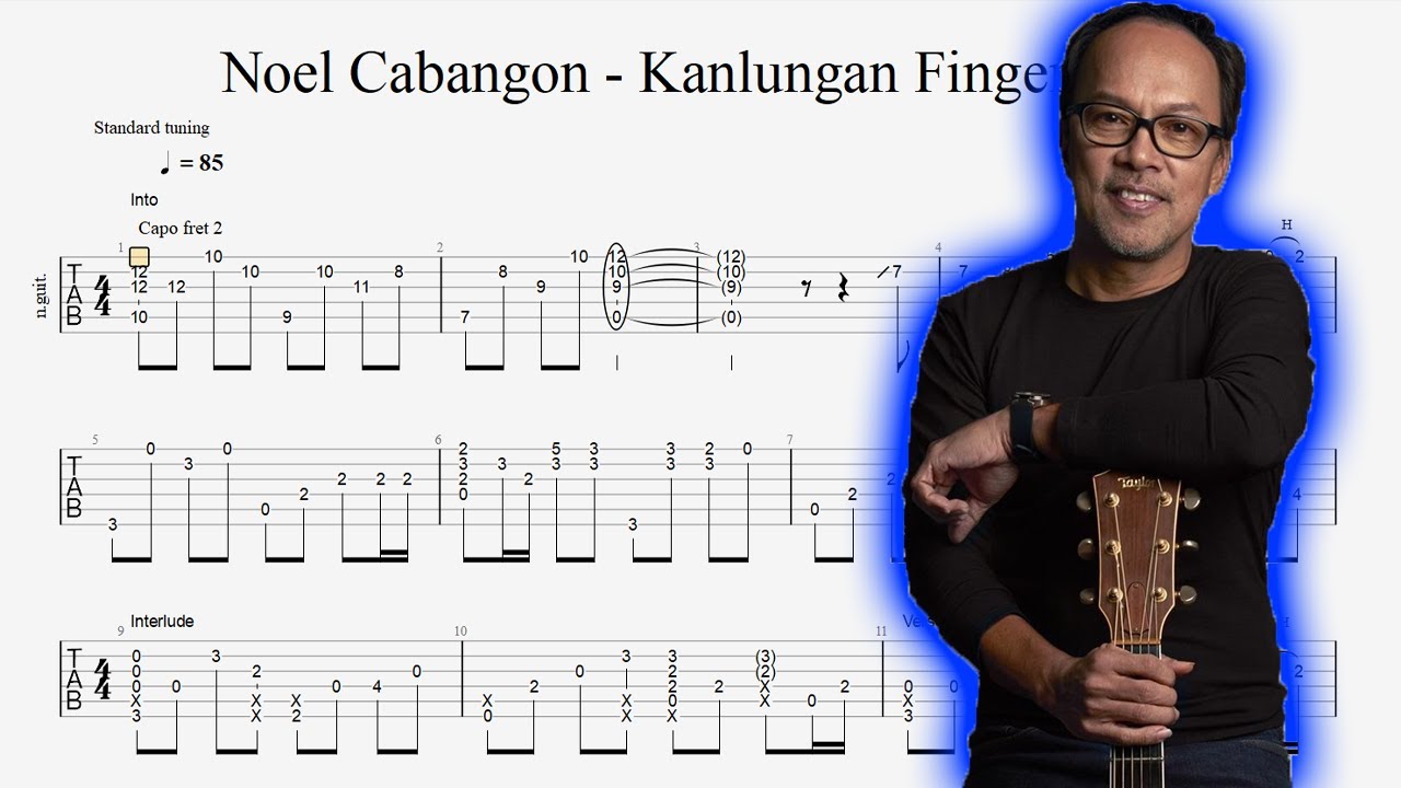 Noel Cabangon Kanlungan Fingerstyle Tabs Guitar Pro 8 YouTube