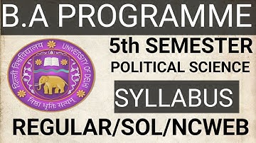 B.A Programme:-5th Semester Political science Syllabus #ekalstudypoint