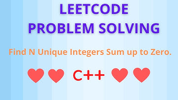 Leetcode problem no -1304 :  Find N Unique Integers Sum up to Zero ( in C++)