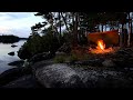 Infinite Islands - 3 days solo bushcraft, wild camping, northern wilderness, wool poncho, tarp
