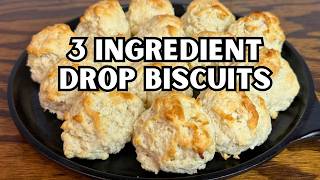 Quick & Easy 3 Ingredient Buttermilk Biscuits | Easy Drop Biscuits with Melted Butter