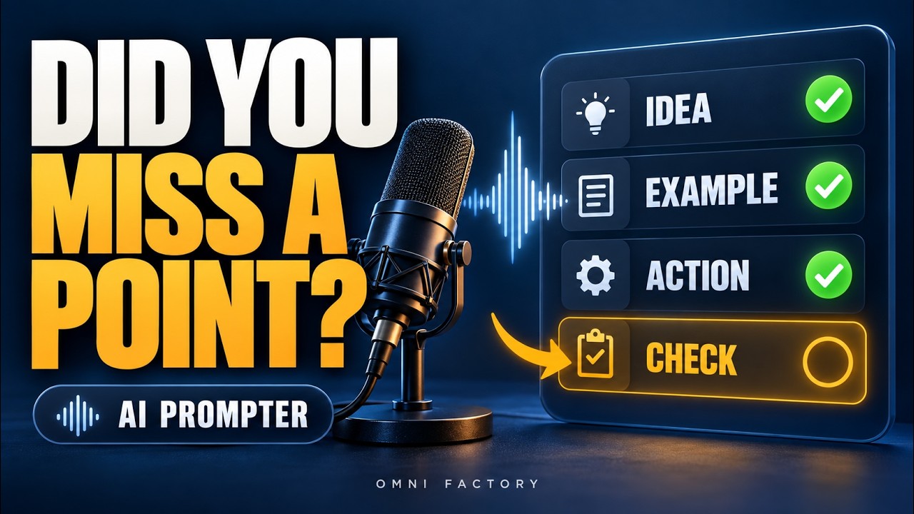 ⁣You speak. AI keeps track of what you’ve covered | Omni Factory