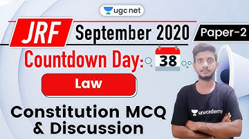 06:00 PM - UGC NET Paper 2 Crash Course | Law by Vijendra Dudi | Constitution MCQ & Discussion