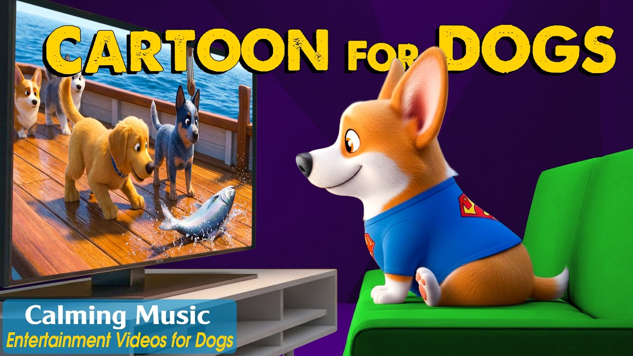 Dog Cartoon: Relaxing DOG TV to Keep Your Dog Happy & Calm Home Alone - Anti-Anxiety Music for Dogs