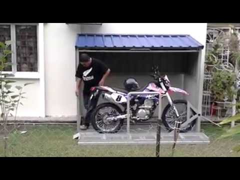Mini garage exterior para moto - YouTube