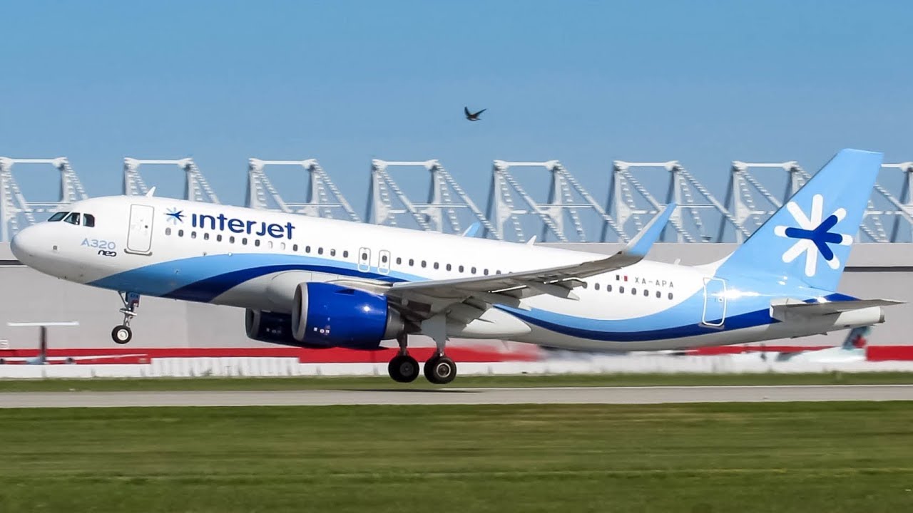 Interjet Airbus A320neo A20n Landing Departing Montreal Yul Cyul