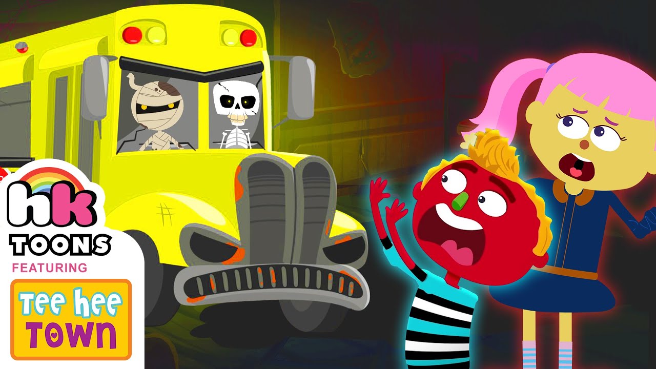 Scary Wheels On The Bus Song | Teehee Town | Funny Halloween Children Songs | Hooplakidz Toons
