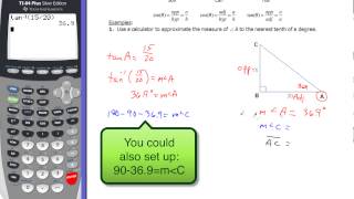 7-7 Solving Right Triangles Ex 1 and 2