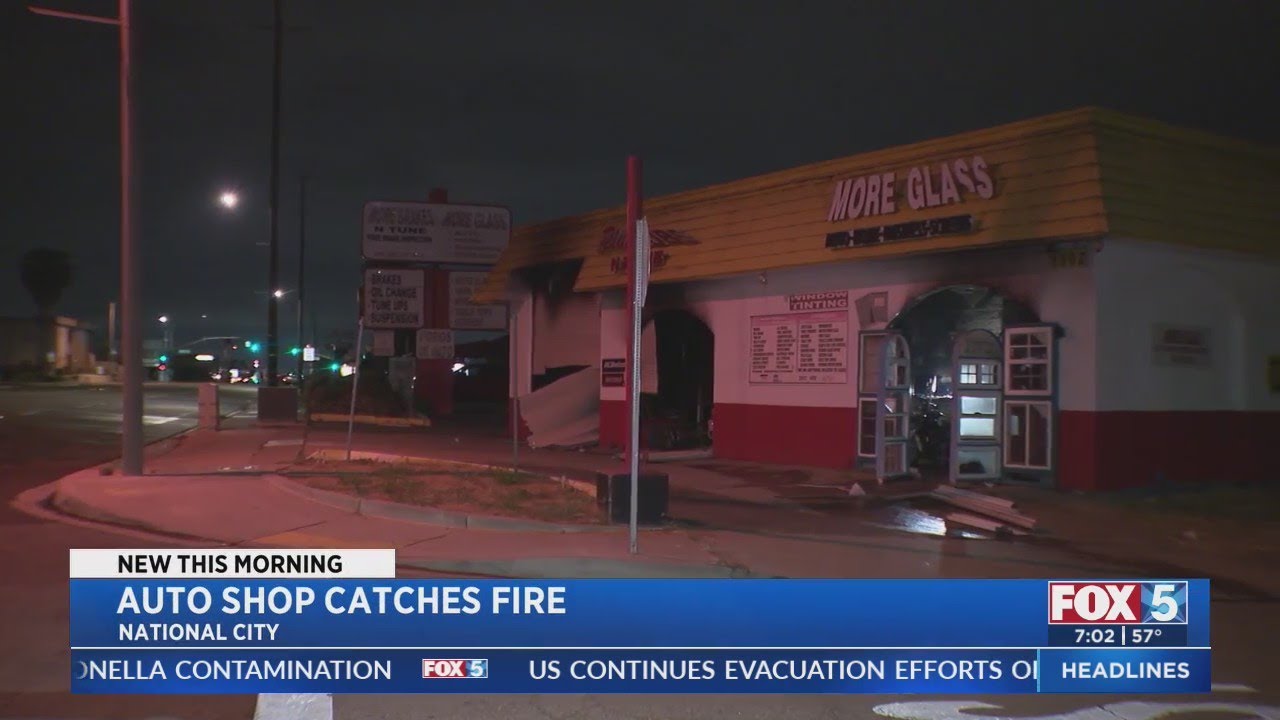 Auto Shop Catches Fire In National City - YouTube