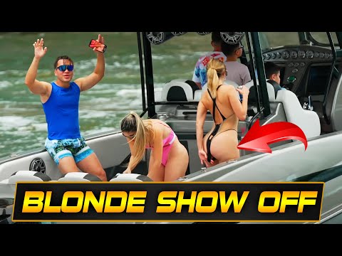 HOT Blonde Dances For Us! Famous Miami Model !! BOAT ZONE