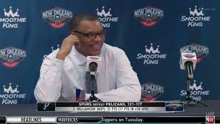 Alvin Gentry REACTS to Zion Williamson 22 Points, CRAZY NBA Debut vs Spurs