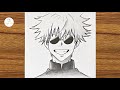 How to draw gojo satoru step by step  how to draw anime step by step  easy drawing for beginners