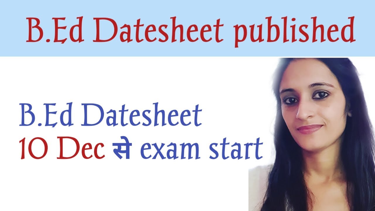 B.Ed Datesheet | Mdu B.Ed Datesheet | special Chance B.Ed Datesheet | Naveen Dahiya