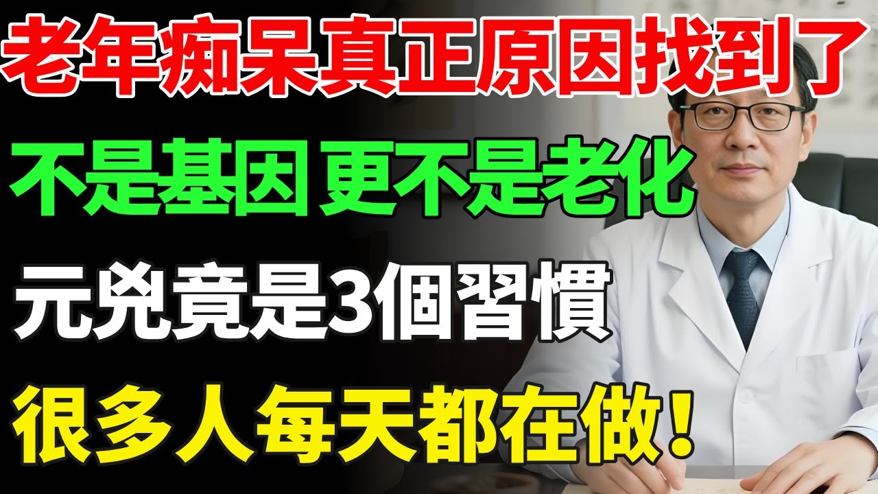 老年痴呆的「真正原因」找到了！不是基因，更不是老化！元兇竟是3個習慣，可怕的是你每天都在做！【慧養人生】#老年癡呆#健康飲食#飲食禁忌#養老 #退休生活 #晚年健康#養生