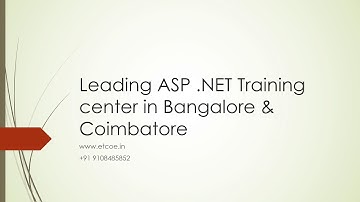 Leading ASP .NET TRAINING CENTER IN BANGALORE  & COIMBATORE-ETCOE.IN