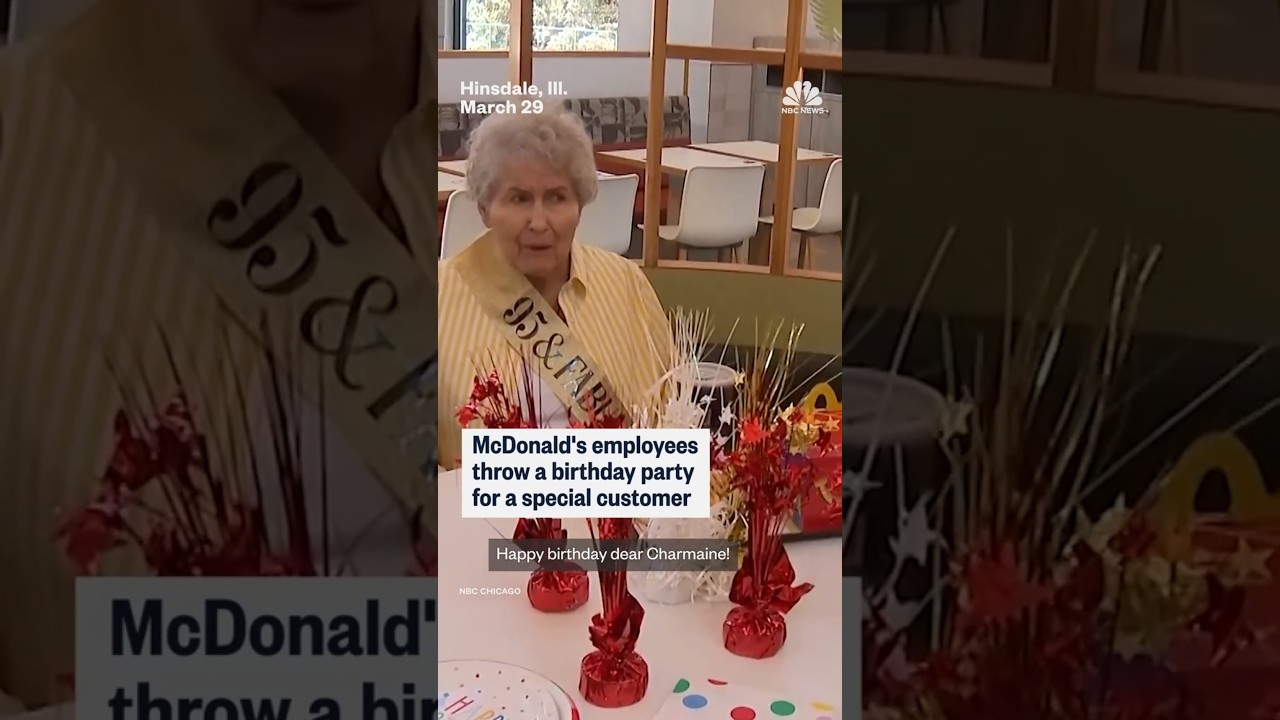 McDonald’s employees throw a birthday party for a special customer