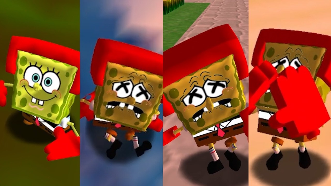 All Game Over Animations with Karate SpongeBob in Mario Star Road