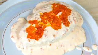 UNREALLY TASTY ROYAL SALMON [in a creamy sauce with red caviar]