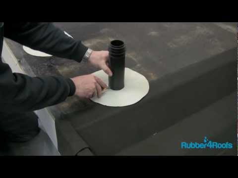 How to Install a Self Adhesive Gutter Outlet to a Rubber Membrane