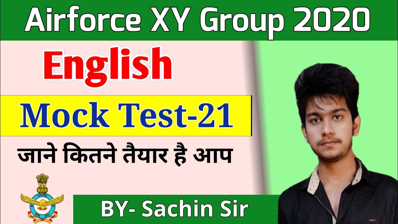 english mock test-21 | Air force xy group | by sachin sir