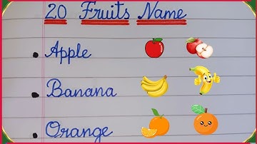 20 Fruits Name in English | Fruits Name in Cursive Writing | Names of Fruits in English Cursive✨🤎