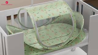 StarAndDaisy Foldable Baby Bed with Mosquito Net | Newborn Sleeping & Travel Bedding Set