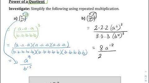 Math 10C Real Numbers Lesson 7 Exponent Laws   Power Rules