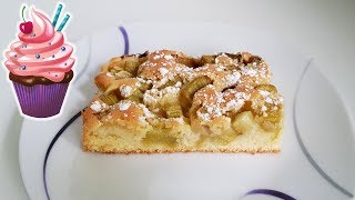 ПИРОГ ИЗ РЕВЕНЯ (с приятной кислинкой) / RHABARBER KUCHEN / RHUBARB CAKE RECIPE