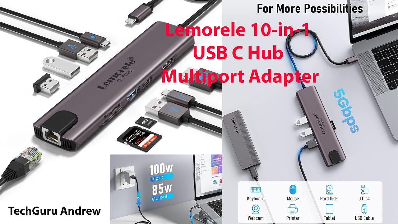 Lemorele 10 in 1 USB C Hub Multiport Adapter With HDMI 4K REVIEW YouTube Lemorele 10 in 1 USB C Hub Multiport Adapter With HDMI 4K REVIEW YouTube