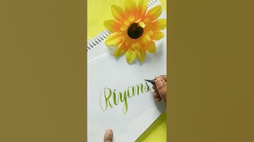 "Riyanshi" Name brush pen calligraphy handwriting | #shorts #youtubeshorts #shortsfeed #drawing#art