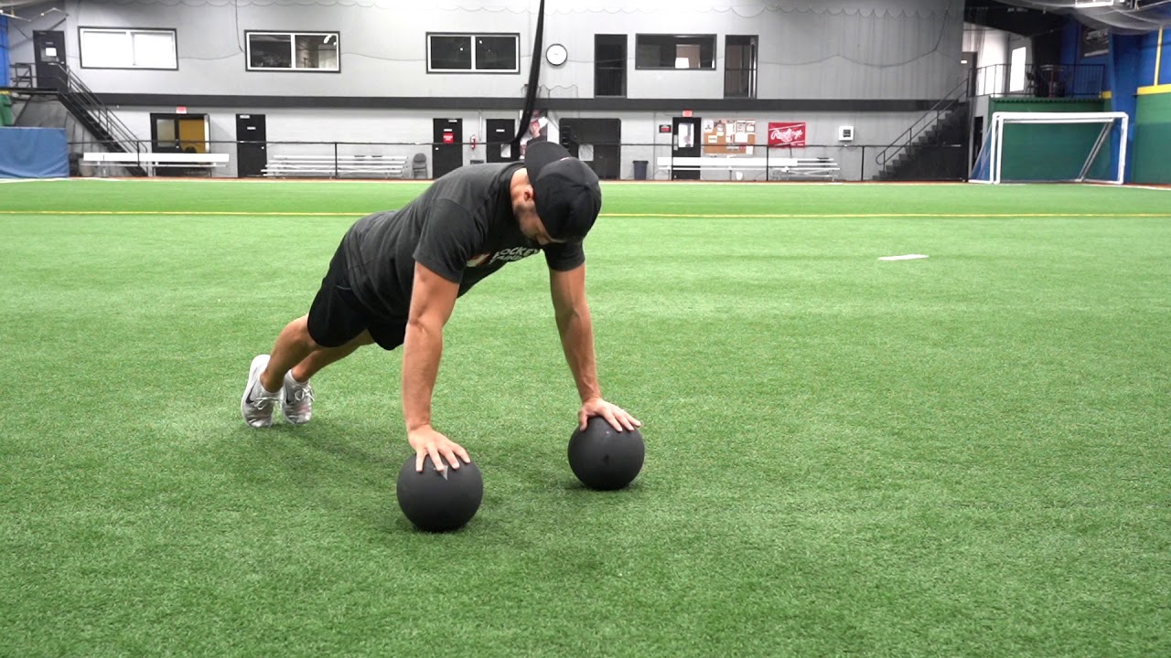 Push Ups Between Two Medicine Balls YouTube