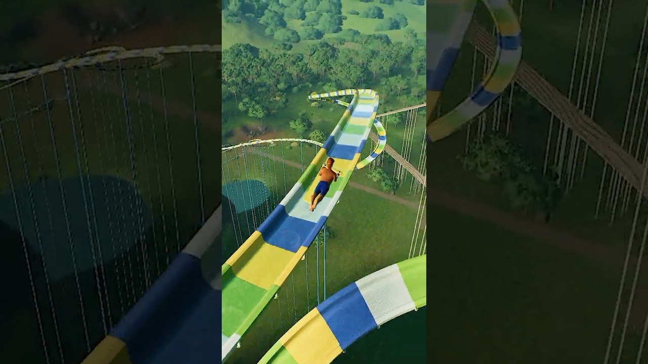 Beautiful Raining Water Slide in Planet Coaster 2 