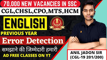 Previous Year Error Detection English Grammar BY ANIL JADON SIR