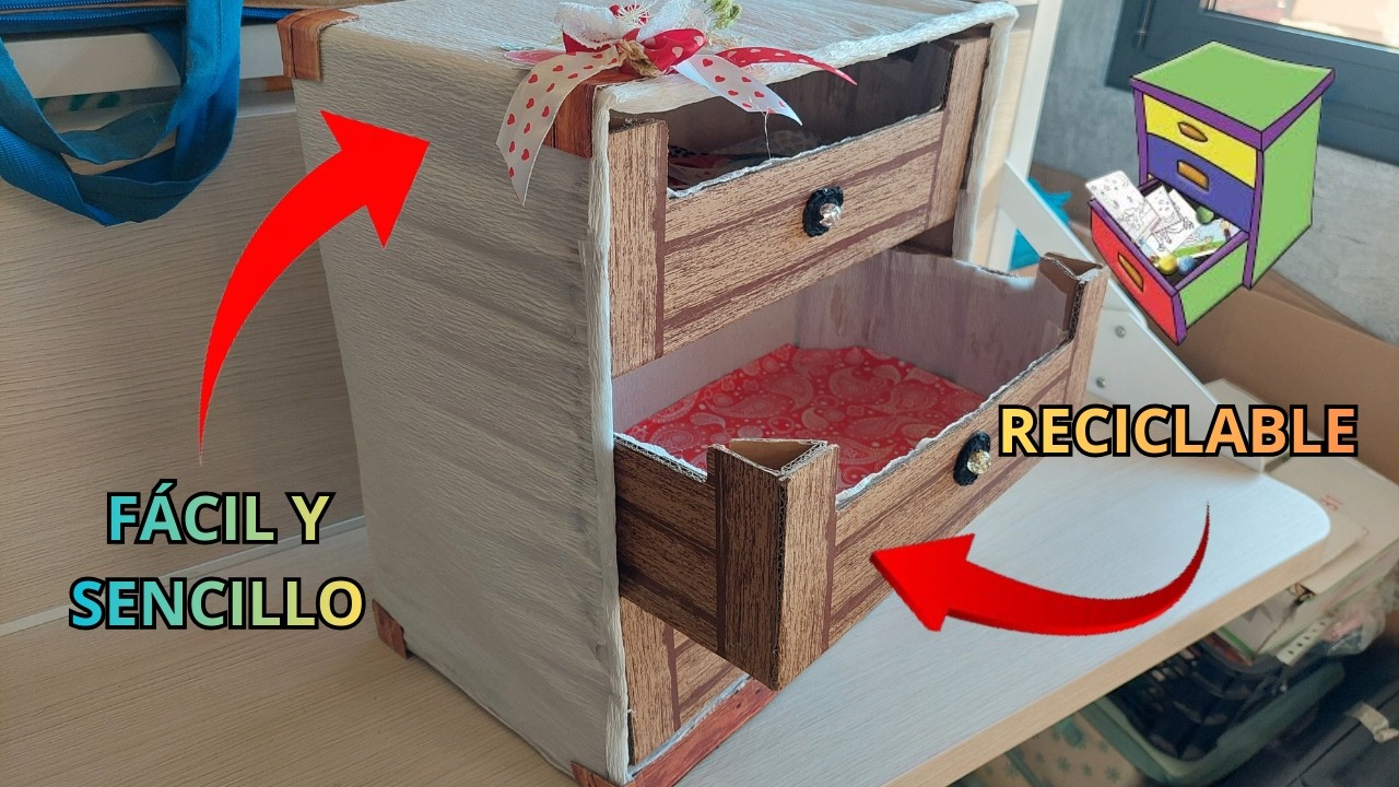 📦 Cajas reutilizables convertidas en cajones 🎀