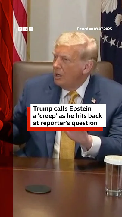 Donald Trump hits back at reporter for question about ‘creep’ Epstein. #Trump #Epstein #BBCNews