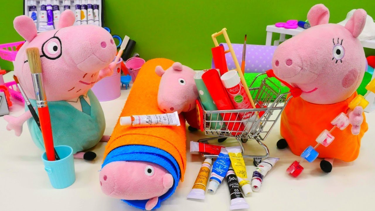 Сделай свинка пеппа. Игрушки Свинка Peppa semya. Свинка Пеппа видео. Пеппа игрушки видео.