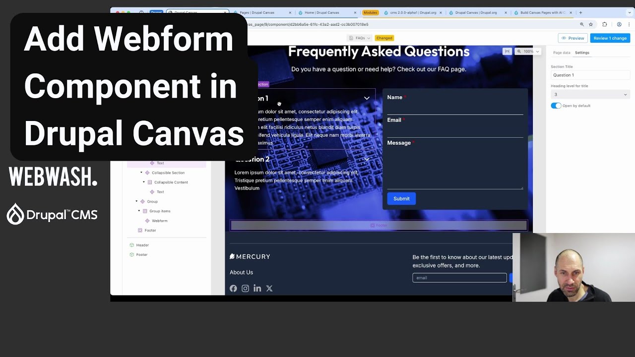 Add Webform Component in Drupal Canvas - YouTube