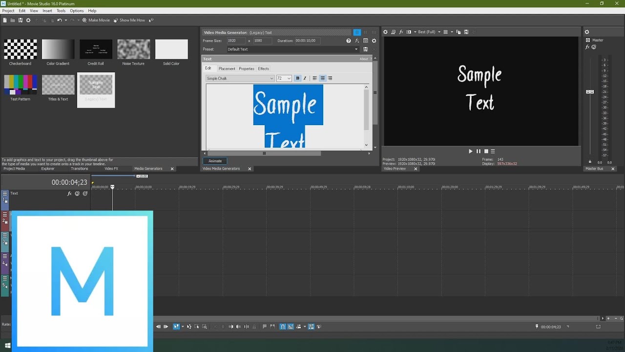 Movie Studio 16 Platinum Legacy Text Editor Fix for Custom Fonts YouTube