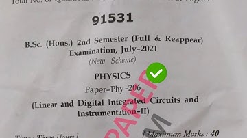 Mdu BSc Phy Hons 2nd Sem Linear & Digital Integrated Circuit Question Paper 2021