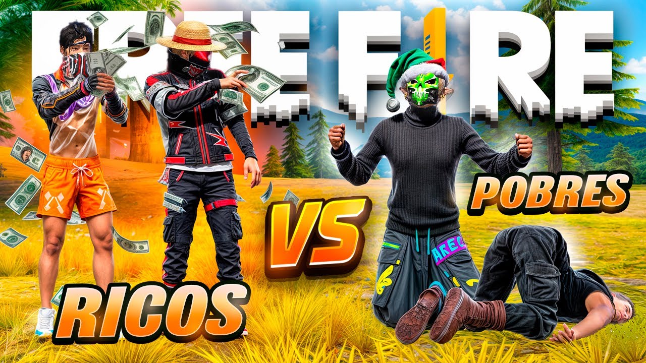 RICOS vs POBRES en FREE FIRE 😱 *quien tiene mas nivel💀*