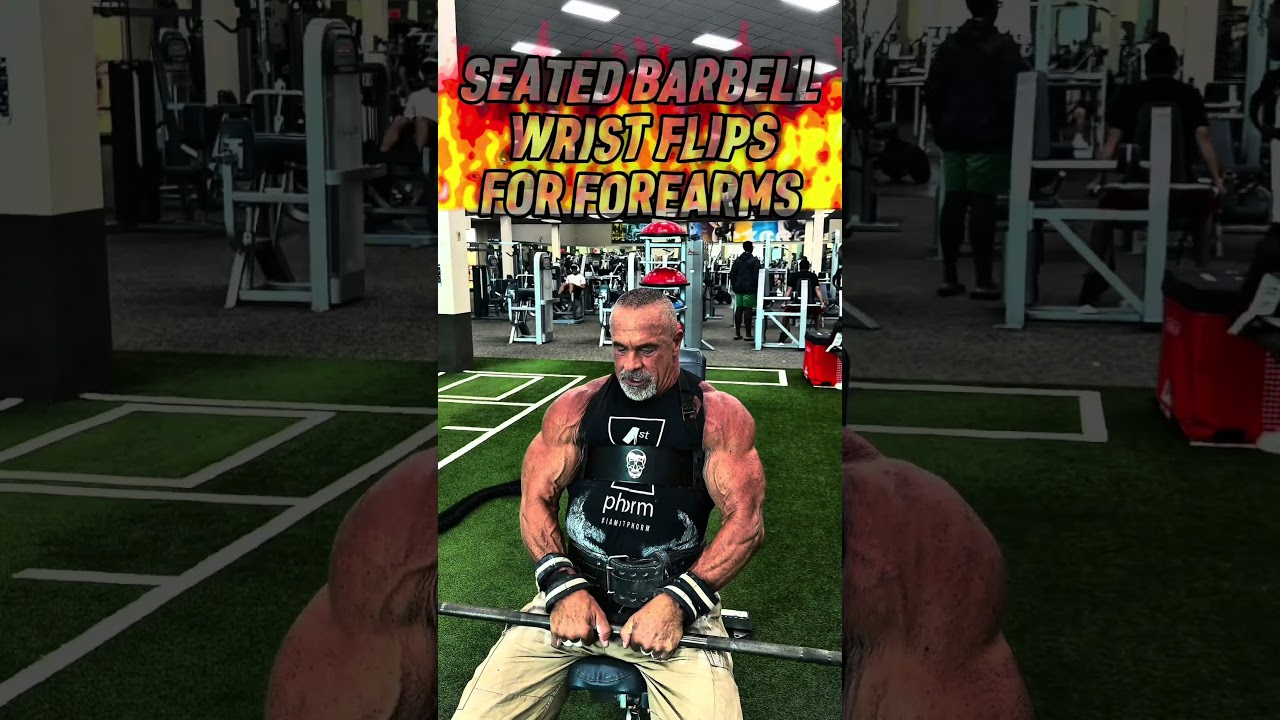 SEATED BARBELL WRIST FLIPS FOR FOREARMS #FOREARMS #workout #motivation #workouttips #exercise