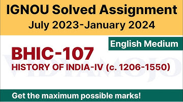IGNOU BHIC 107 Solved Assignment 2023-24 [PDF Download] | English Medium