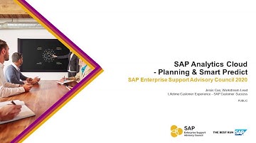 Overview: SAP Analytics Cloud – Planning & Smart Predict | ESAC 2020