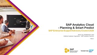 Celebrity Overview: SAP Analytics Cloud – Planning & Smart Predict | ESAC 2020 Profile