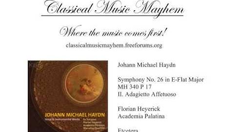Michael Haydn - Symphony No. 26 in E-Flat Major, MH 334: II. Adagietto Affetuoso