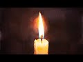 Watercolor Live - how to paint a candle with glowing light