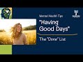 The "DONE" list