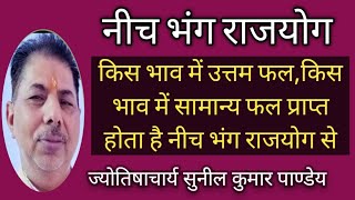 Neech Bhang Rajyog ,नीच भंग राजयोग,नीच भंग योग में किस भाव में उत्तम फल,किस भाव में सामान्य फल ।