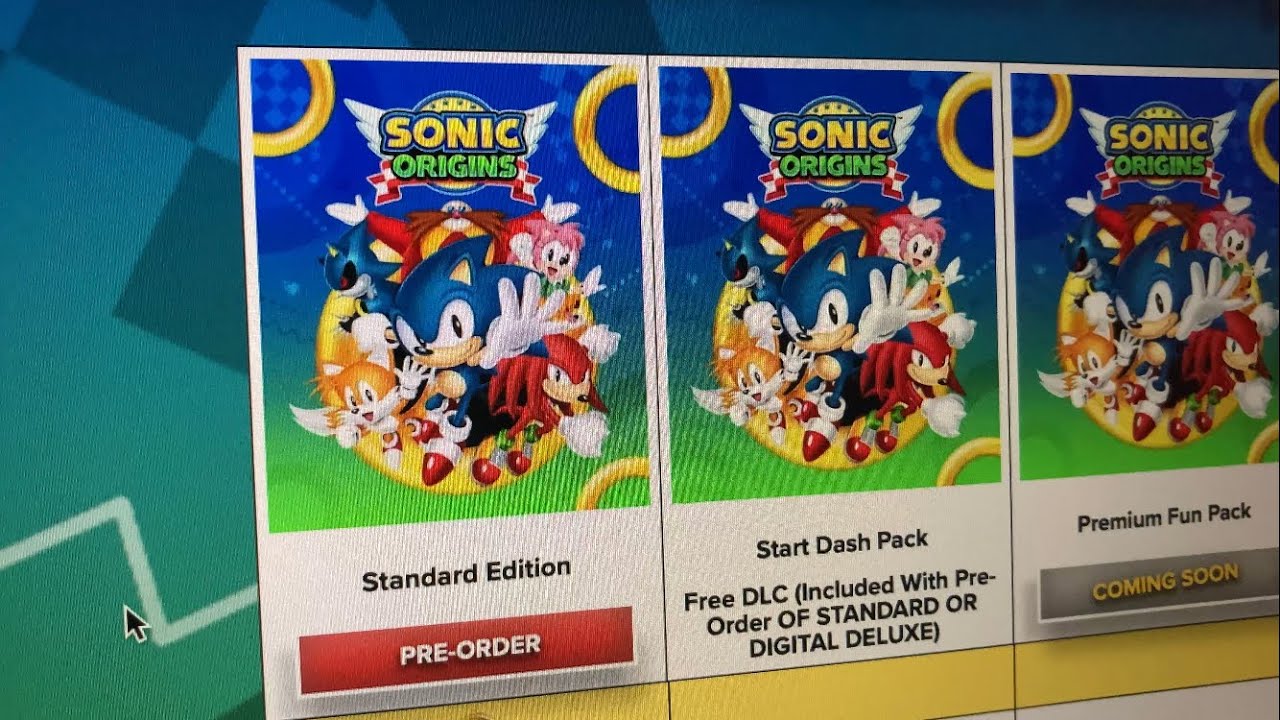 The extra content for the physical version of sonic origins plus
