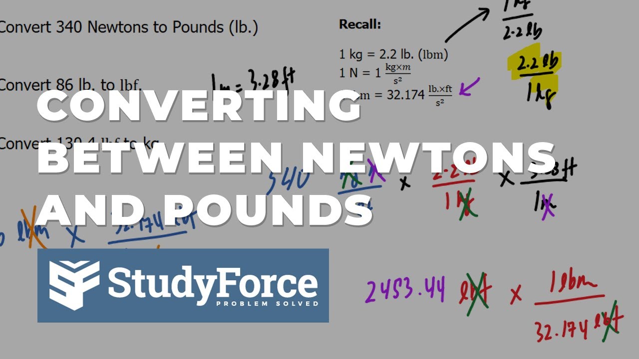 Convert Between Newtons And Pounds (Lbm, Lbf)